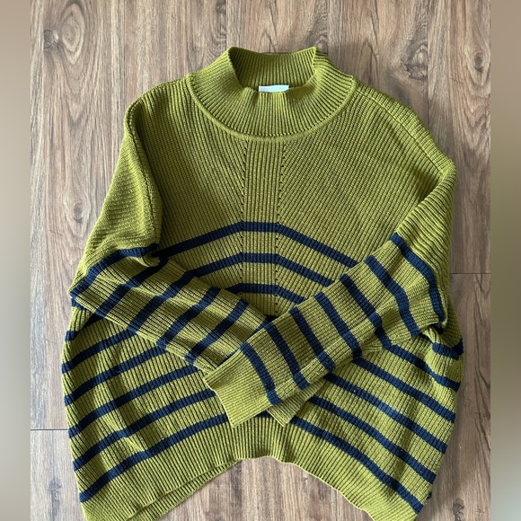 Foil Asymmetrical Striped Sweater - Picture 1 of 3